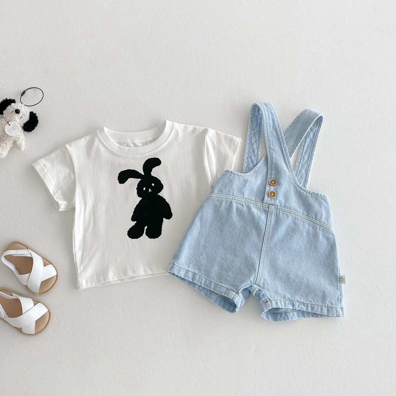 Baby Korean Version Summer Denim Pure Cotton Overalls Baby Stylish Jumpsuit Casual Outdoor Versatile Shorts