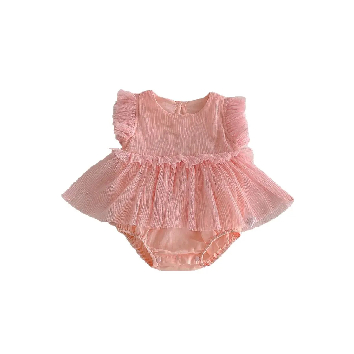 Version Children's Clothing for Baby Girls Summer New Item Mesh Fly Sleeves Wrapped Fart Clothes Baby Sweet Princess Jumpsuit