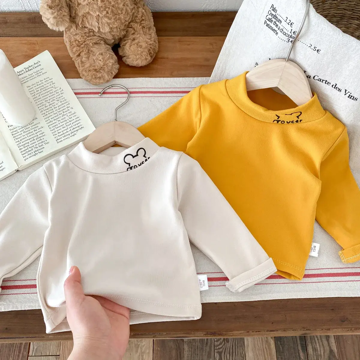 Fall Winter Essential: Cartoon Embroidered Velvet Long Sleeve Warm Top Children 6M-6Y, Keeping The Cold At Bay All Winter Long