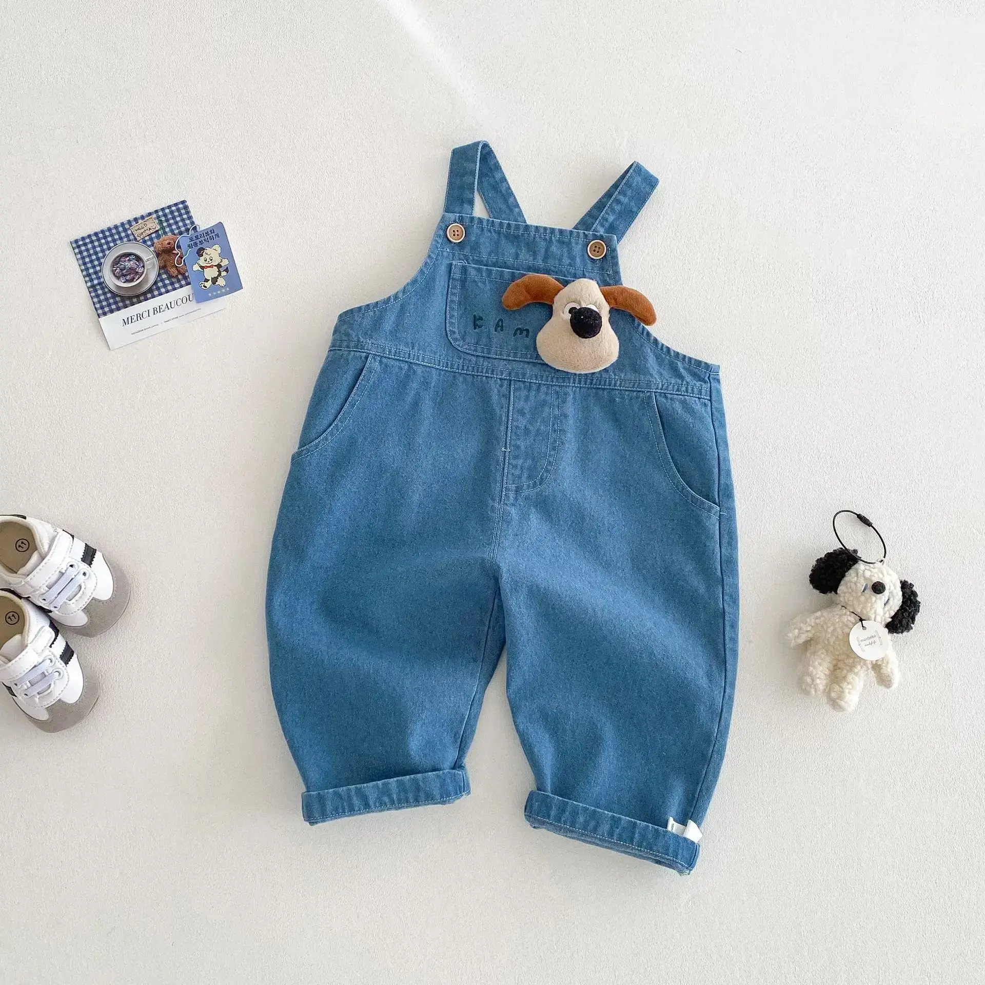 Cartoon Overalls for Boys 0-6 Years - Spring Collection, Soft Denim Jeans - Korean Baby Fashion