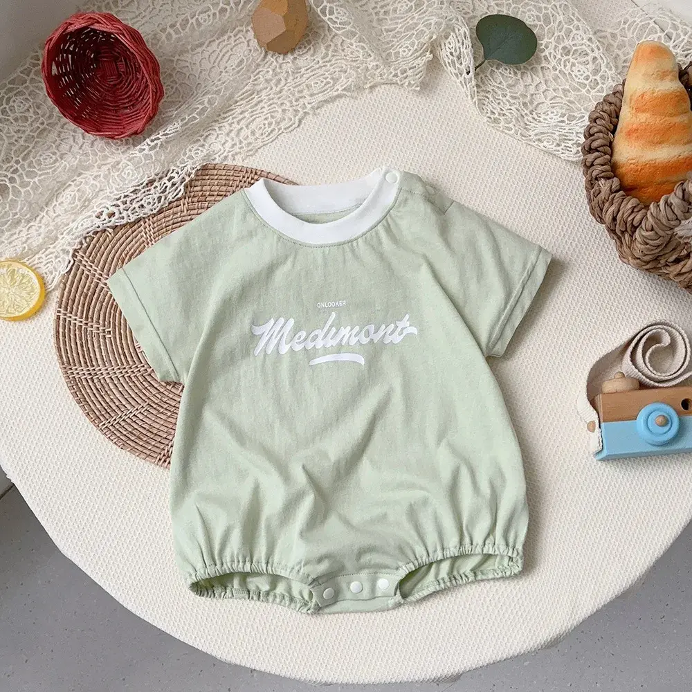 2024 Summer New in Infant Kids Casual Clothing - Newborn Baby Short Sleeve Letter Print Bodysuits , Toddler Jumpsuits 0-24M