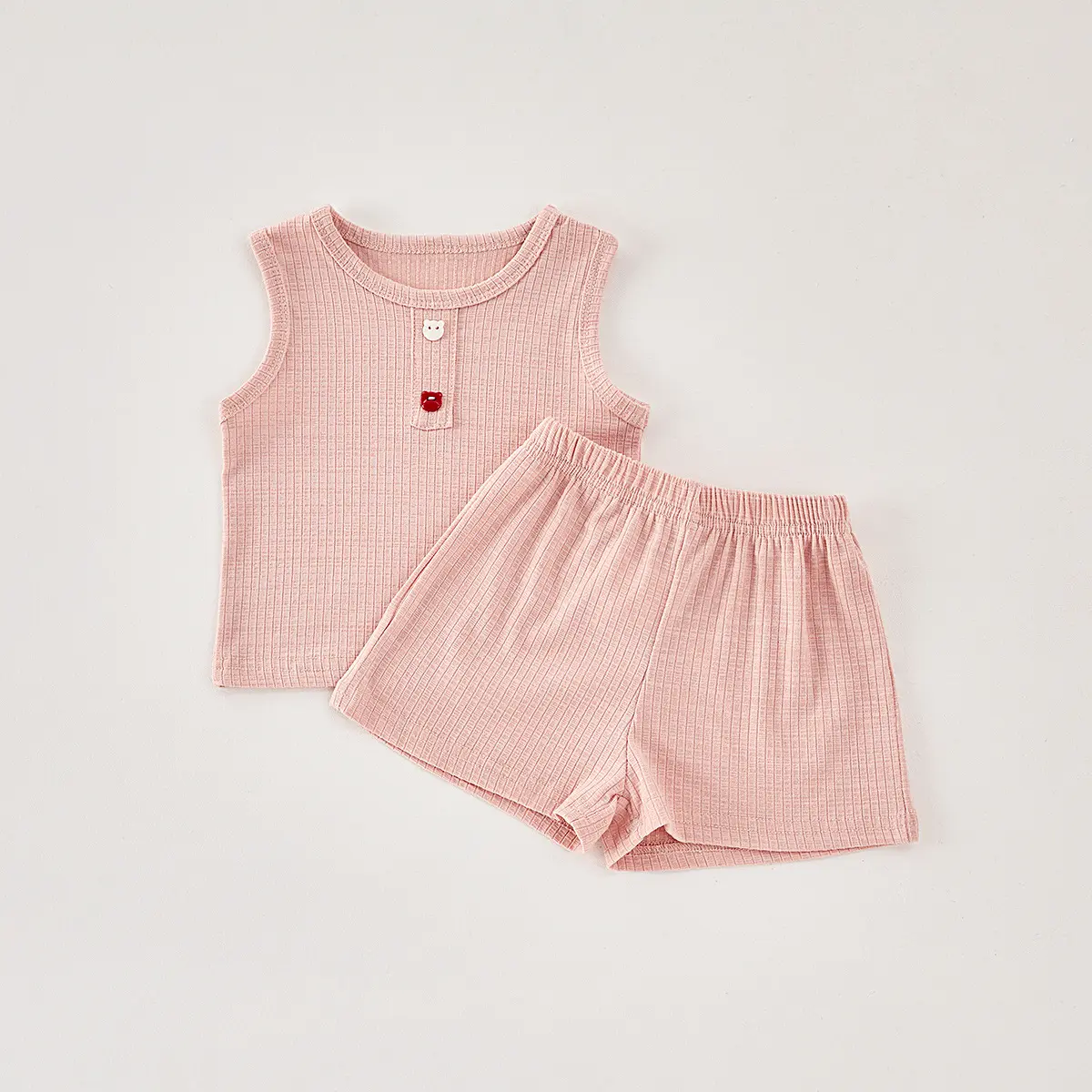 Girls' Set 2025 Summer Edition Korean Edition Infant and Girl Baby Western Cotton Top and Shorts Two Piece Set
