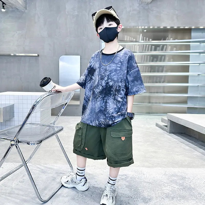 Children's Clothing Boys' Summer Short Sleeved Set 2025 New Style Children's Handsome Summer Boys' Casual Clothes Big Children
