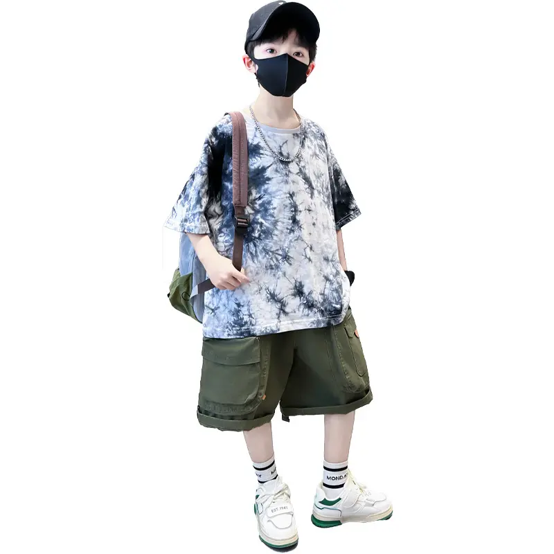 Children's Clothing Boys' Summer Short Sleeved Set 2025 New Style Children's Handsome Summer Boys' Casual Clothes Big Children