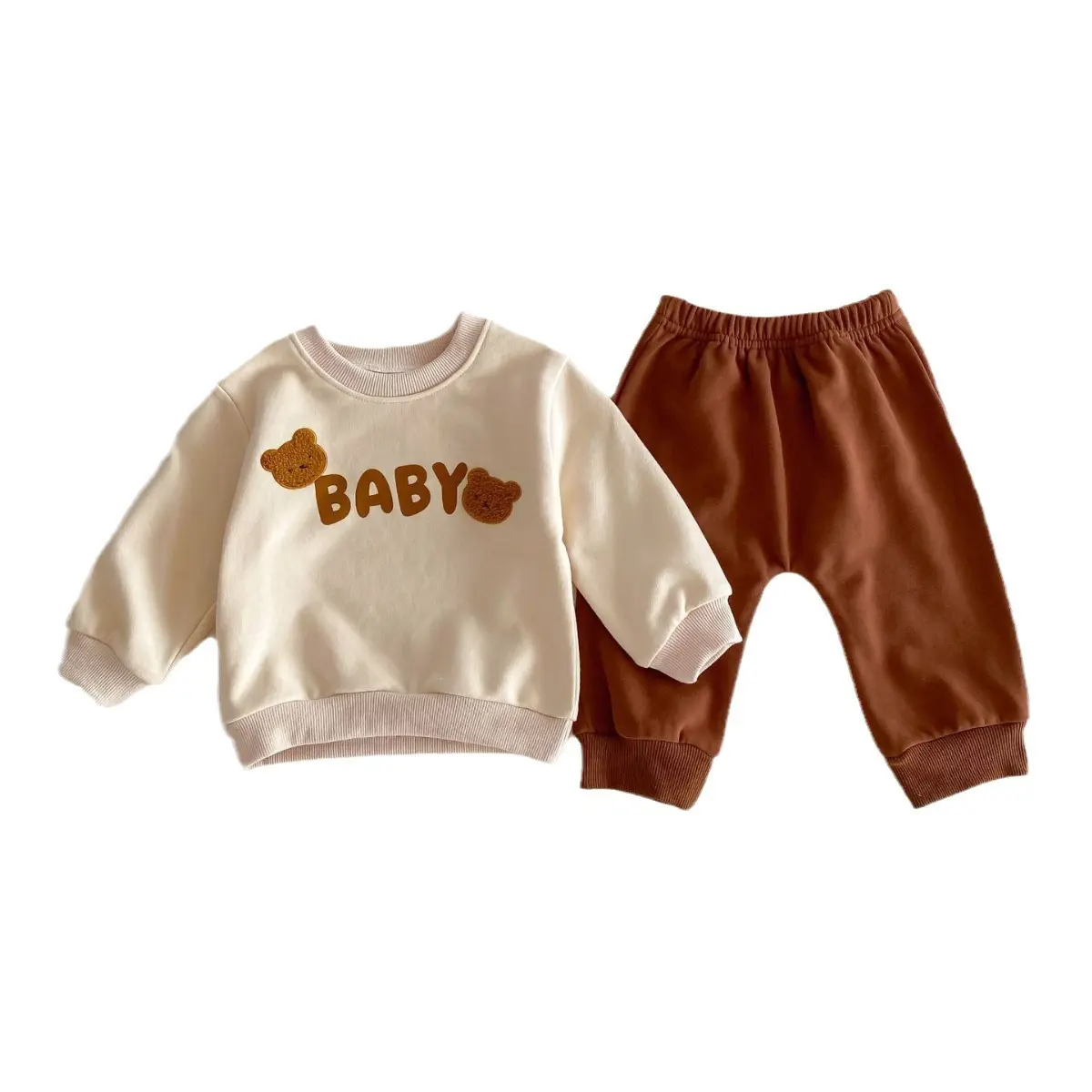2025 Spring New in Kids Baby Boys Girls Cartoon Bear Striped Top Sweatshirts+harem Pants Children Infant Clothing Set 2pcs 3M-4Y