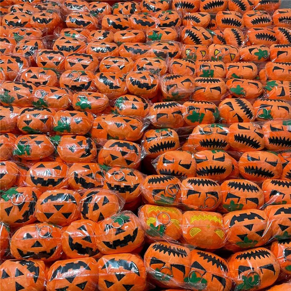 60PCS/LOT Mix Models , Pumpkin Plush Toy , 5-6CM Key Chain Plush Toy