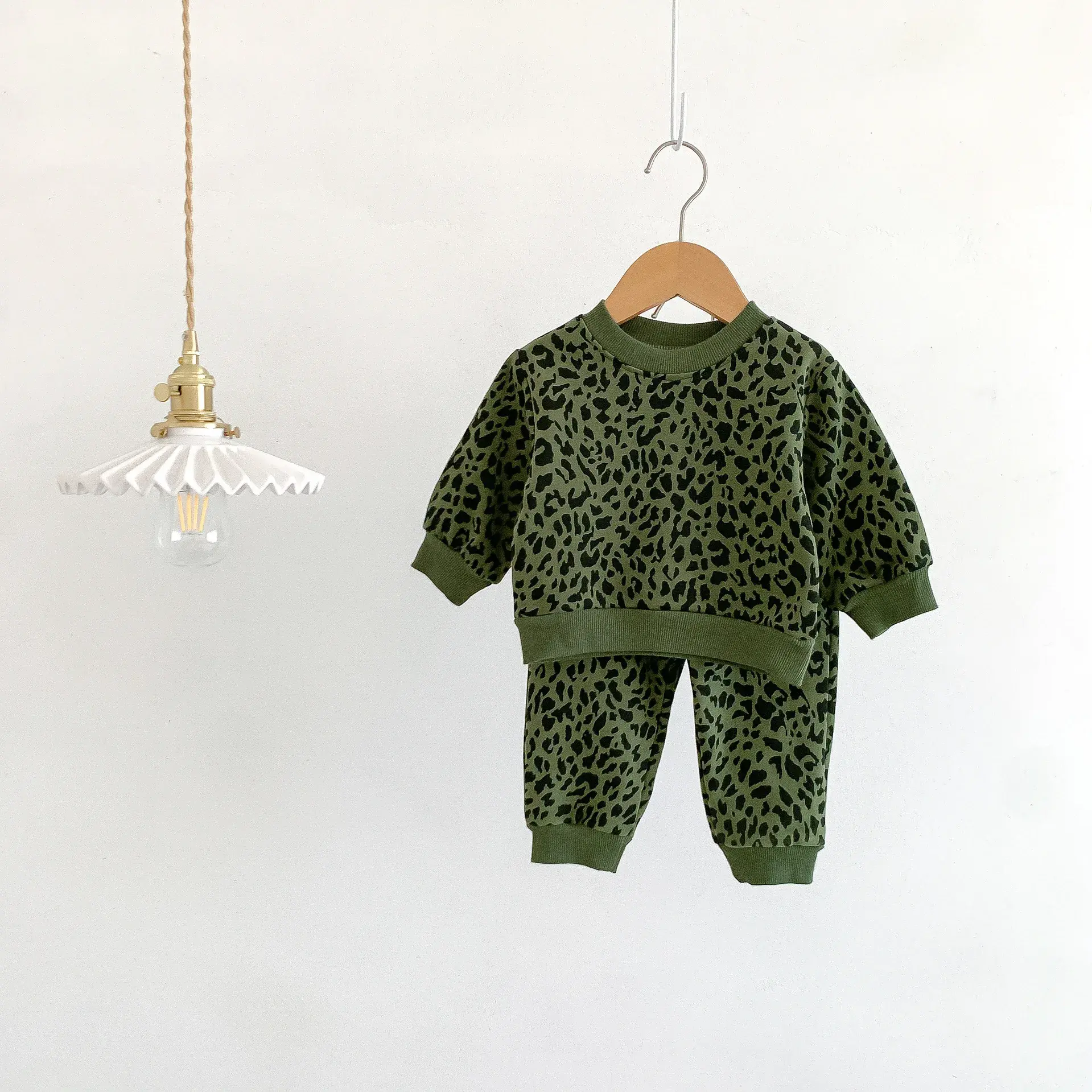 Spring Baby Clothes - Adorable Leopard Print Cotton Sweatshirt and Long Sleeve Set for Baby Boys and Girls