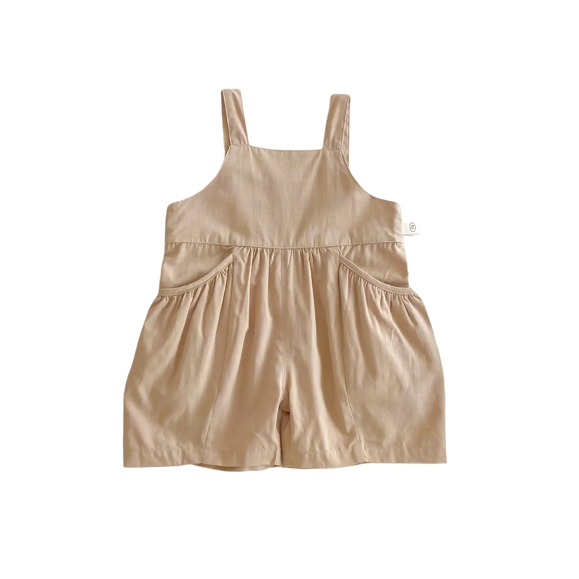 Children's solid color overalls 2025 new summer girls' stylish Korean version design casual pants baby pants thin