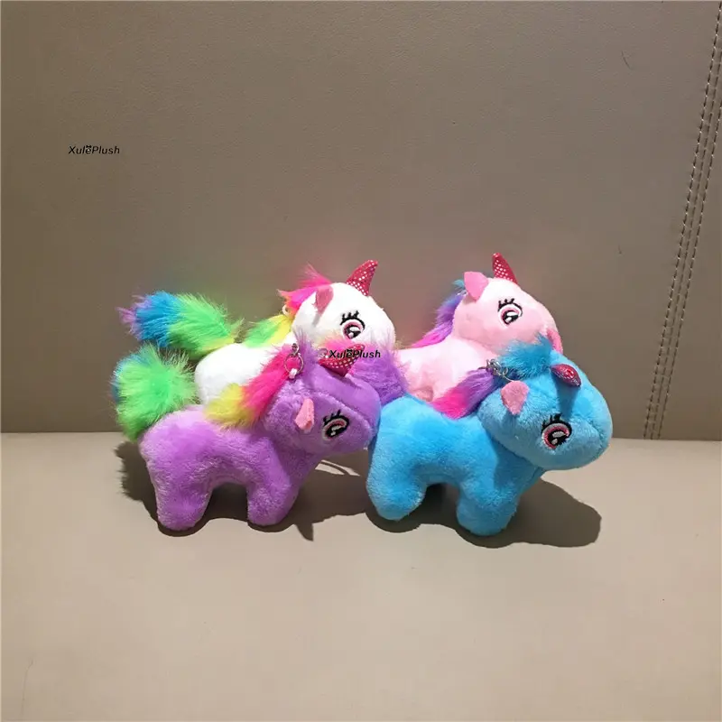 50PCS Mix Colors Cute 10CM Small Plush Horse Toy , Stuffed Animal Keyring Decor Plush Doll