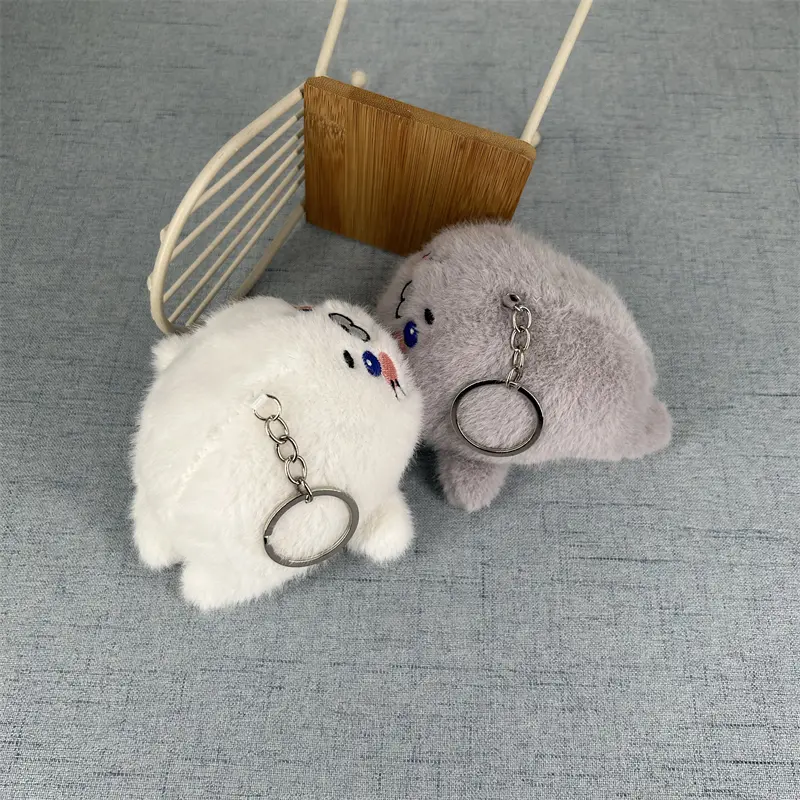24PCS 11CM Approx. Fluffy Sea Seal Plush Toy ,  Key Ring Pendant Plush Doll , Stuffed Plush Gift BAG Charm