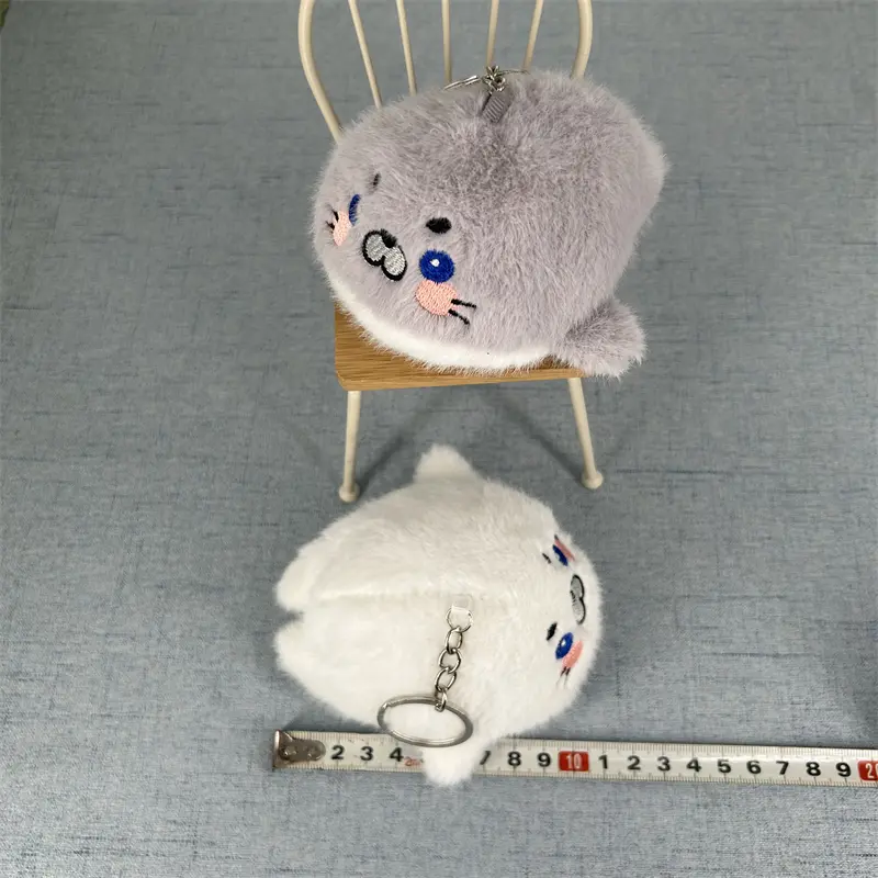 24PCS 11CM Approx. Fluffy Sea Seal Plush Toy ,  Key Ring Pendant Plush Doll , Stuffed Plush Gift BAG Charm