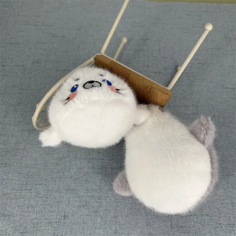 24PCS 11CM Approx. Fluffy Sea Seal Plush Toy ,  Key Ring Pendant Plush Doll , Stuffed Plush Gift BAG Charm