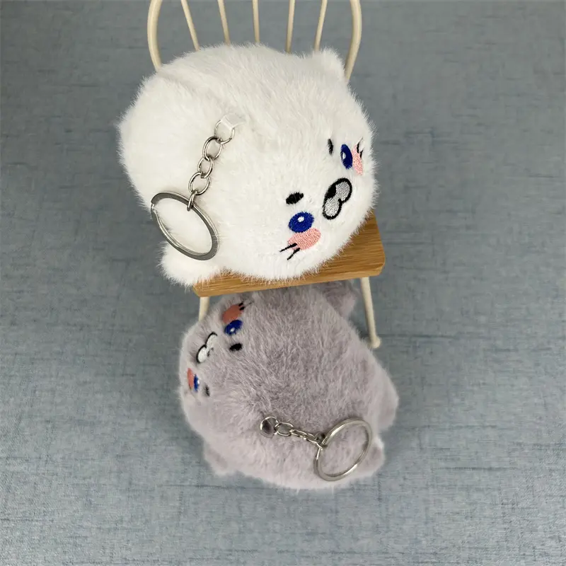 24PCS 11CM Approx. Fluffy Sea Seal Plush Toy ,  Key Ring Pendant Plush Doll , Stuffed Plush Gift BAG Charm