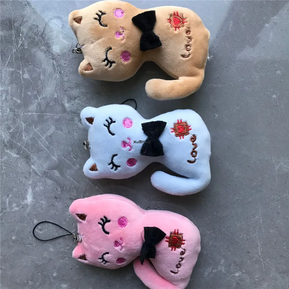 20PCS , 3Colors 8CM Cat Stuffed TOY , Keychain Toy Doll