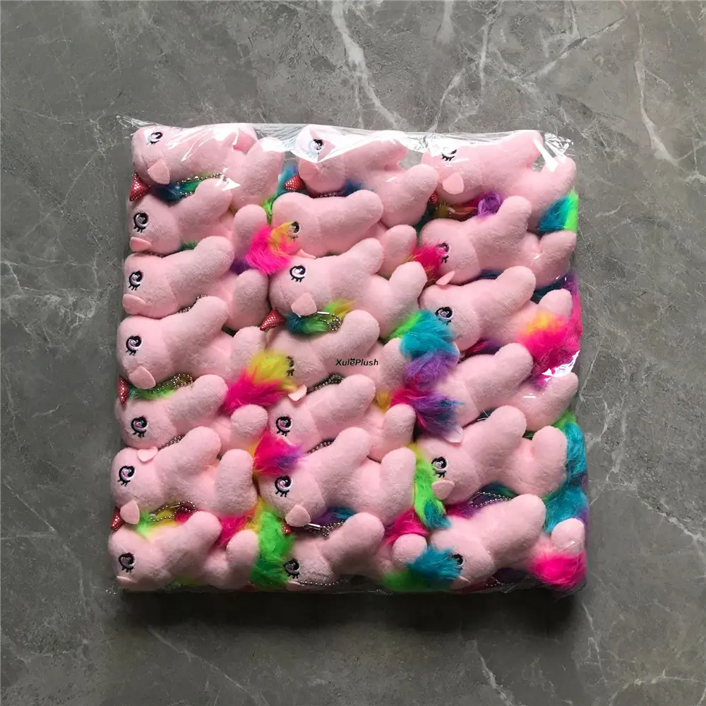 10PCS Plush Stuffed 7CM Horse Toy , Mix Colors Plush Key Chain Doll