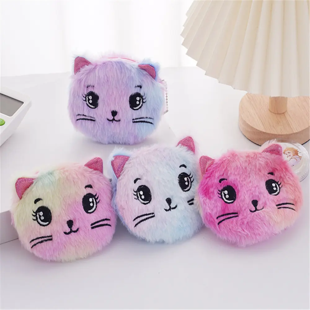 Mix Colors Plush Coin Purse - New Cat Key Clip Pendant Coin Pouch Bag Wallet
