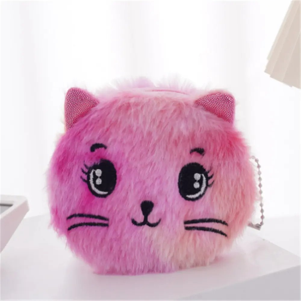 Mix Colors Plush Coin Purse - New Cat Key Clip Pendant Coin Pouch Bag Wallet