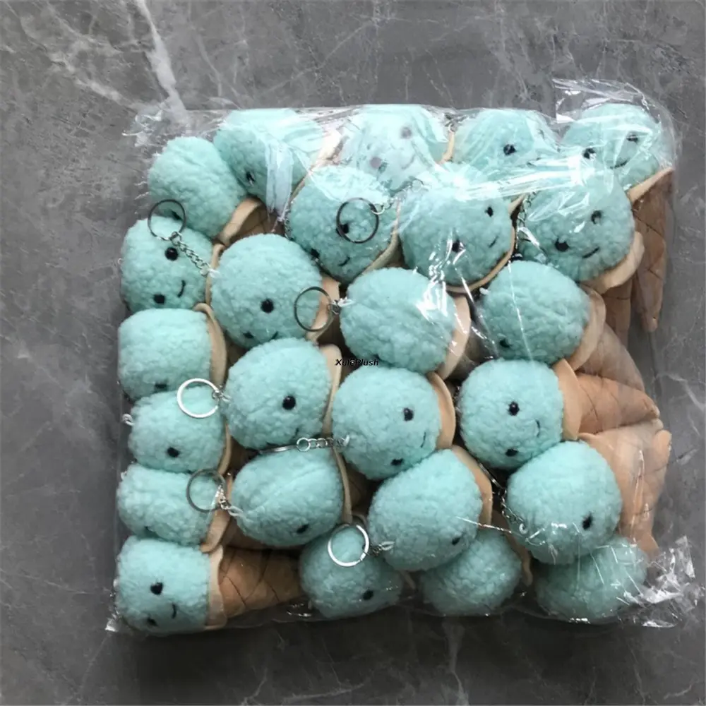 2Colors Stuffed Little Pendant Key Chain Plush Ice Cream Toy Doll