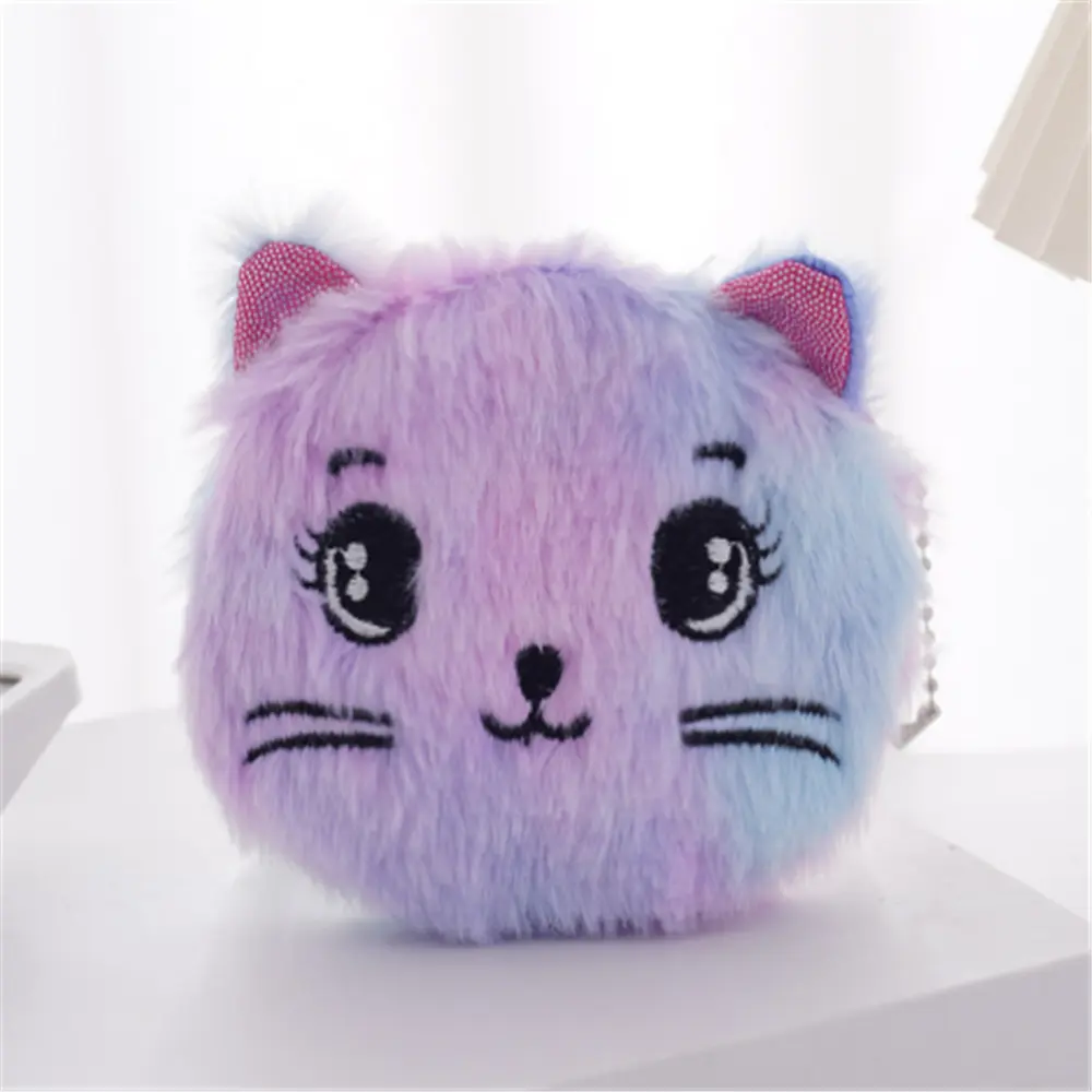 Mix Colors Plush Coin Purse - New Cat Key Clip Pendant Coin Pouch Bag Wallet