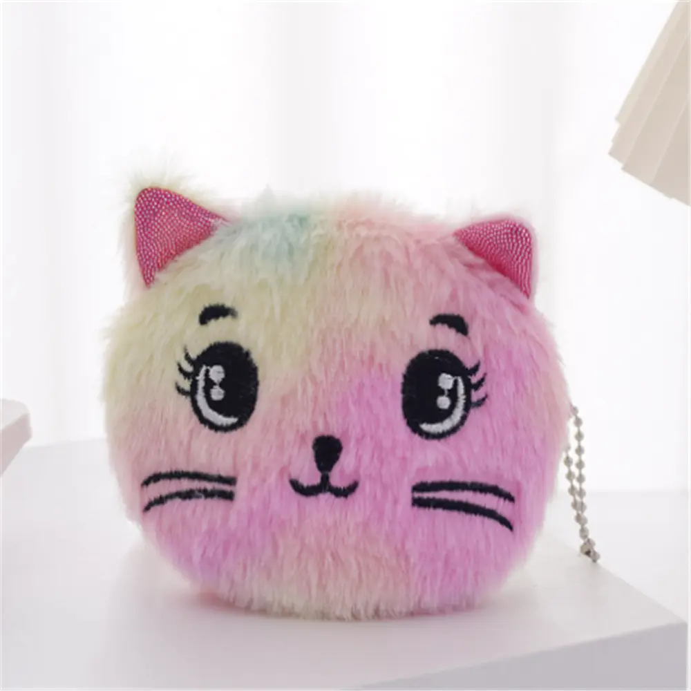 Mix Colors Plush Coin Purse - New Cat Key Clip Pendant Coin Pouch Bag Wallet