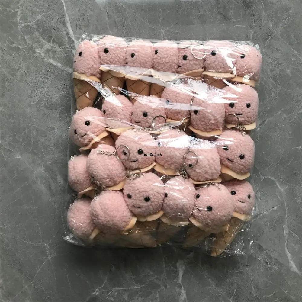2Colors Stuffed Little Pendant Key Chain Plush Ice Cream Toy Doll