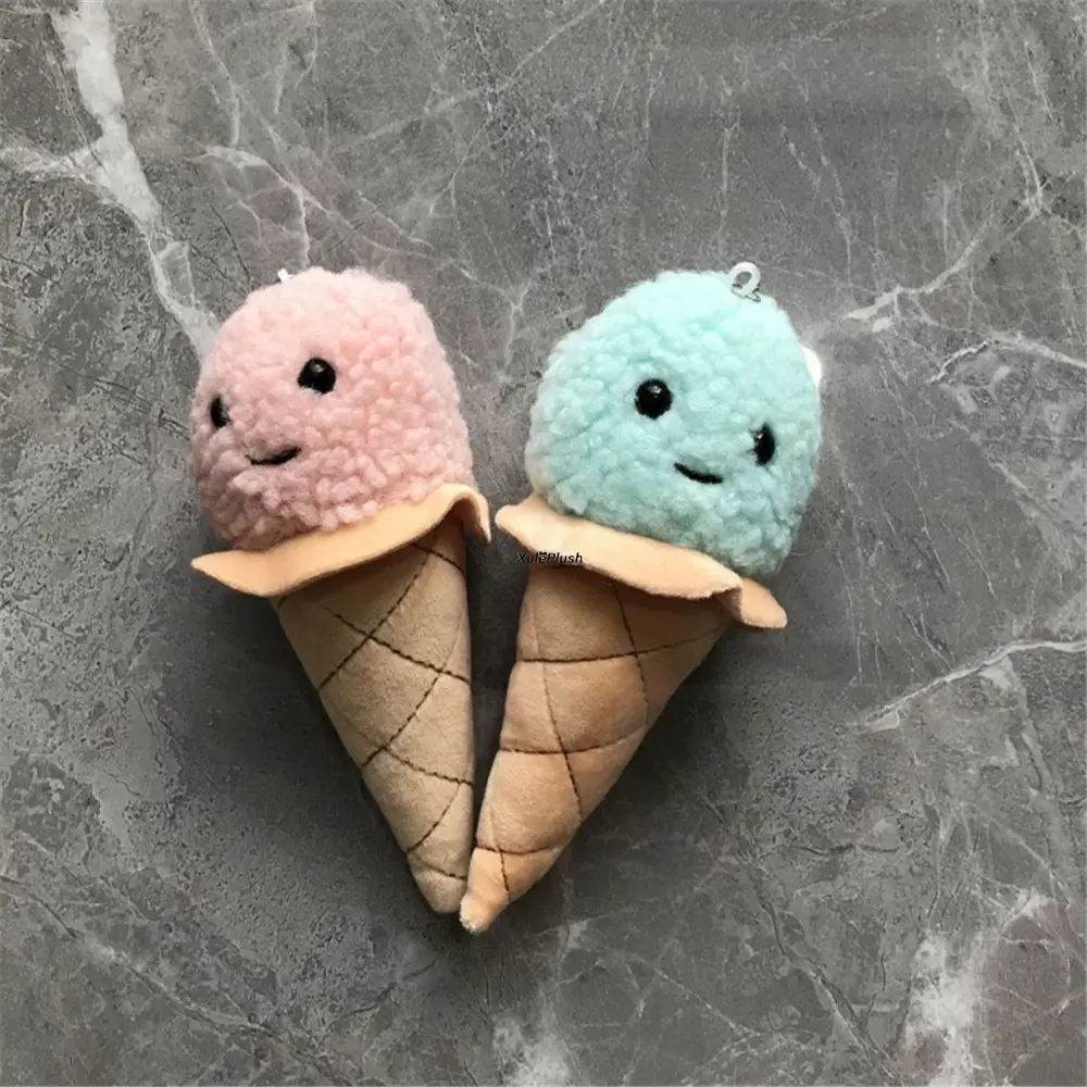 2Colors Stuffed Little Pendant Key Chain Plush Ice Cream Toy Doll