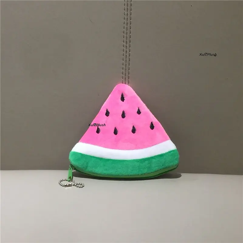 Summer Fruits Toy Purse  - Lemon , Watermelon Etc. Plush Pocket Purse , Keychain Plush Purse