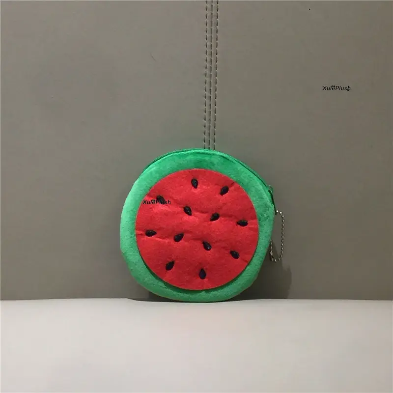 Summer Fruits Toy Purse  - Lemon , Watermelon Etc. Plush Pocket Purse , Keychain Plush Purse