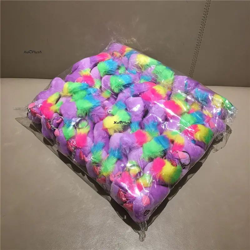 24PCS/LOT , Small 8CM Horse Stuffed Animal Plush Toy ; Keyring Chain Decoration Plush Horse TOY DOLL