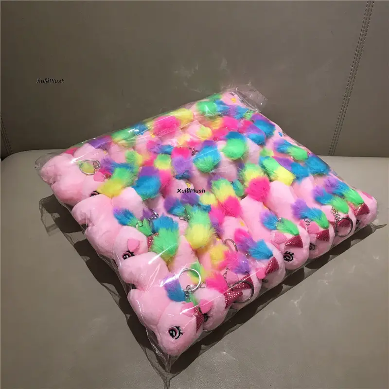 24PCS/LOT , Small 8CM Horse Stuffed Animal Plush Toy ; Keyring Chain Decoration Plush Horse TOY DOLL