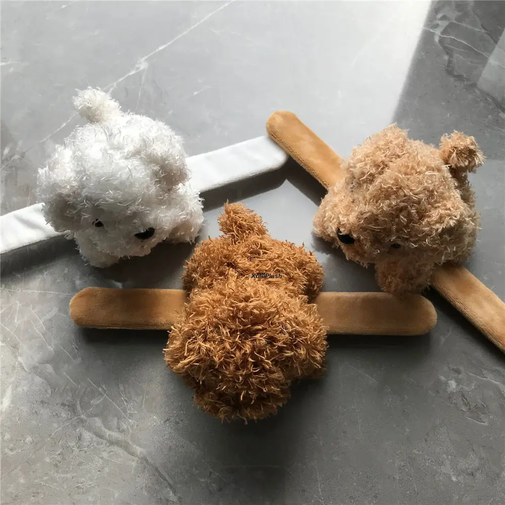 10PCS Wholesale , Cute 9CM Fluffy Dogs IN 3Colors , Children's Cute Hand Belt Plush Toy