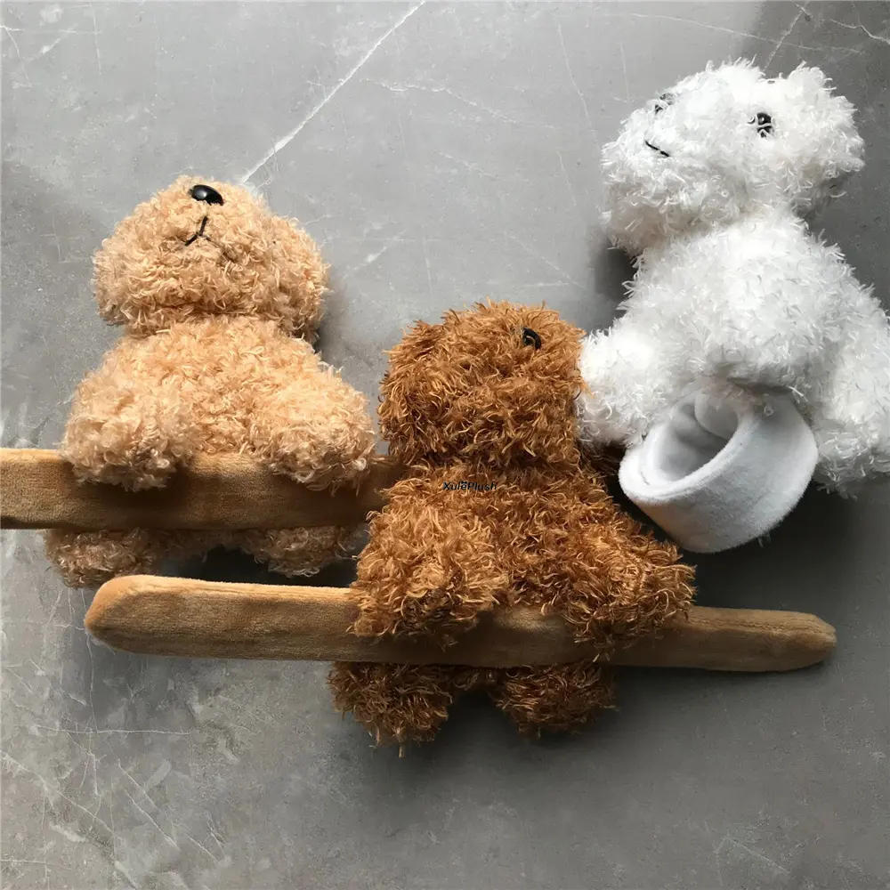 10PCS Wholesale , Cute 9CM Fluffy Dogs IN 3Colors , Children's Cute Hand Belt Plush Toy