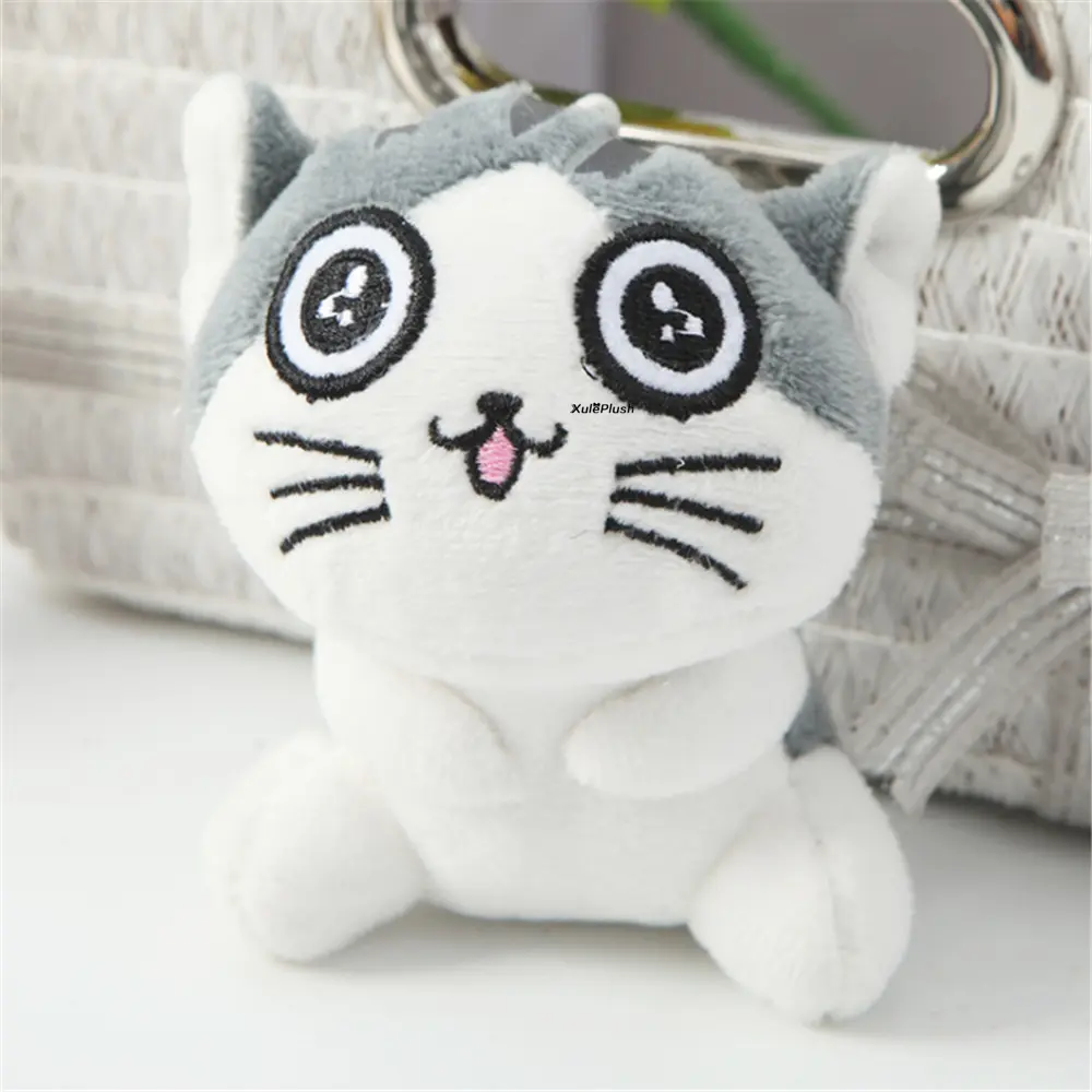 10PCS Mix Designs Plush Cat Animal Toy , 6-10CM Stuffed Cat Keychain Doll