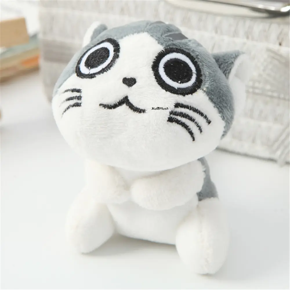 10PCS Mix Designs Plush Cat Animal Toy , 6-10CM Stuffed Cat Keychain Doll