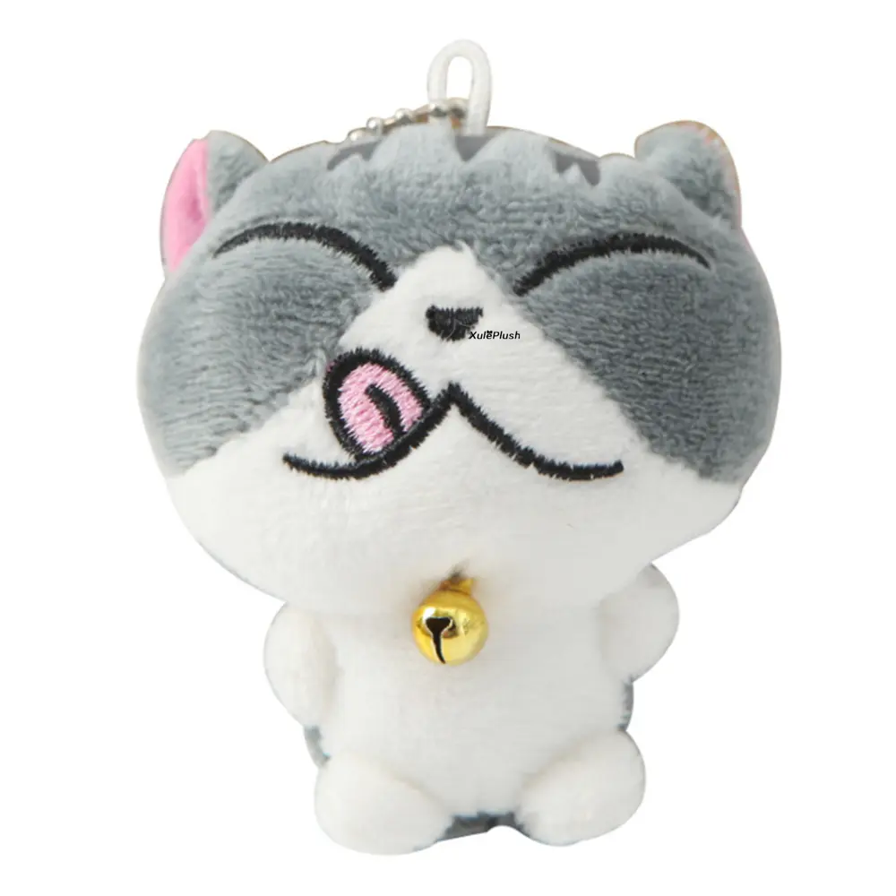 10PCS Mix Designs Plush Cat Animal Toy , 6-10CM Stuffed Cat Keychain Doll