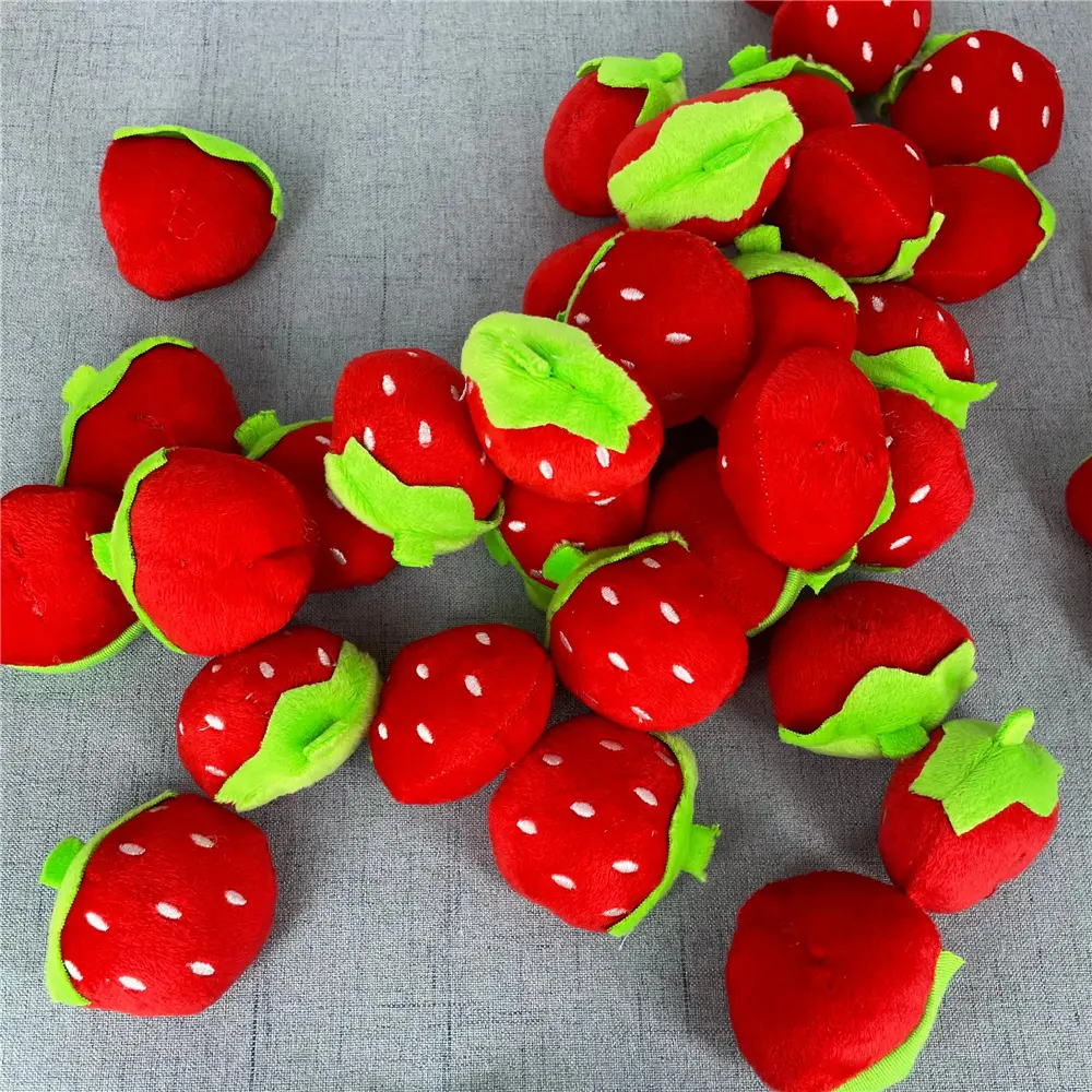 Plush Fruit Toy , 24PCS/LOT Small Strawberry Plush Accessories Toy