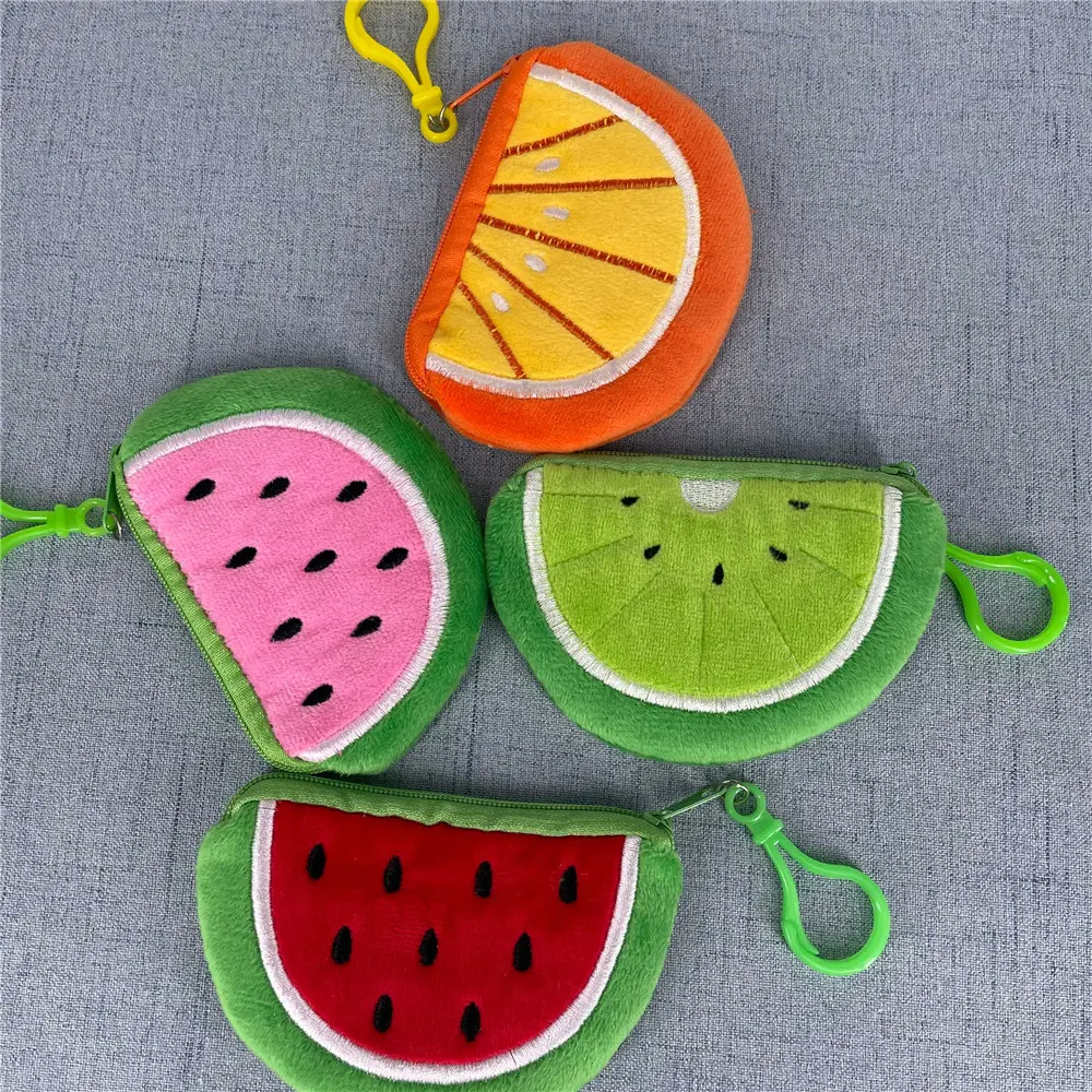 12PCS Wholesale Cute Little 9CM Fruit Plush Purse - Plush Watermelon Coin BAG Purse