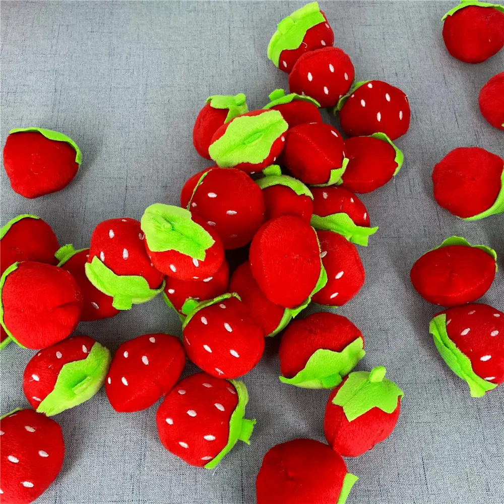 Plush Fruit Toy , 24PCS/LOT Small Strawberry Plush Accessories Toy