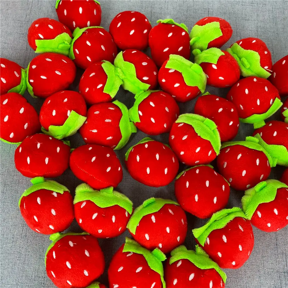 Plush Fruit Toy , 24PCS/LOT Small Strawberry Plush Accessories Toy