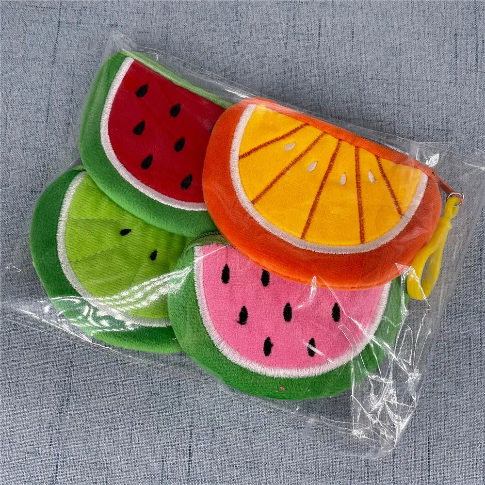 12PCS Wholesale Cute Little 9CM Fruit Plush Purse - Plush Watermelon Coin BAG Purse
