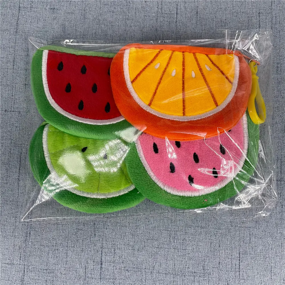 12PCS Wholesale Cute Little 9CM Fruit Plush Purse - Plush Watermelon Coin BAG Purse