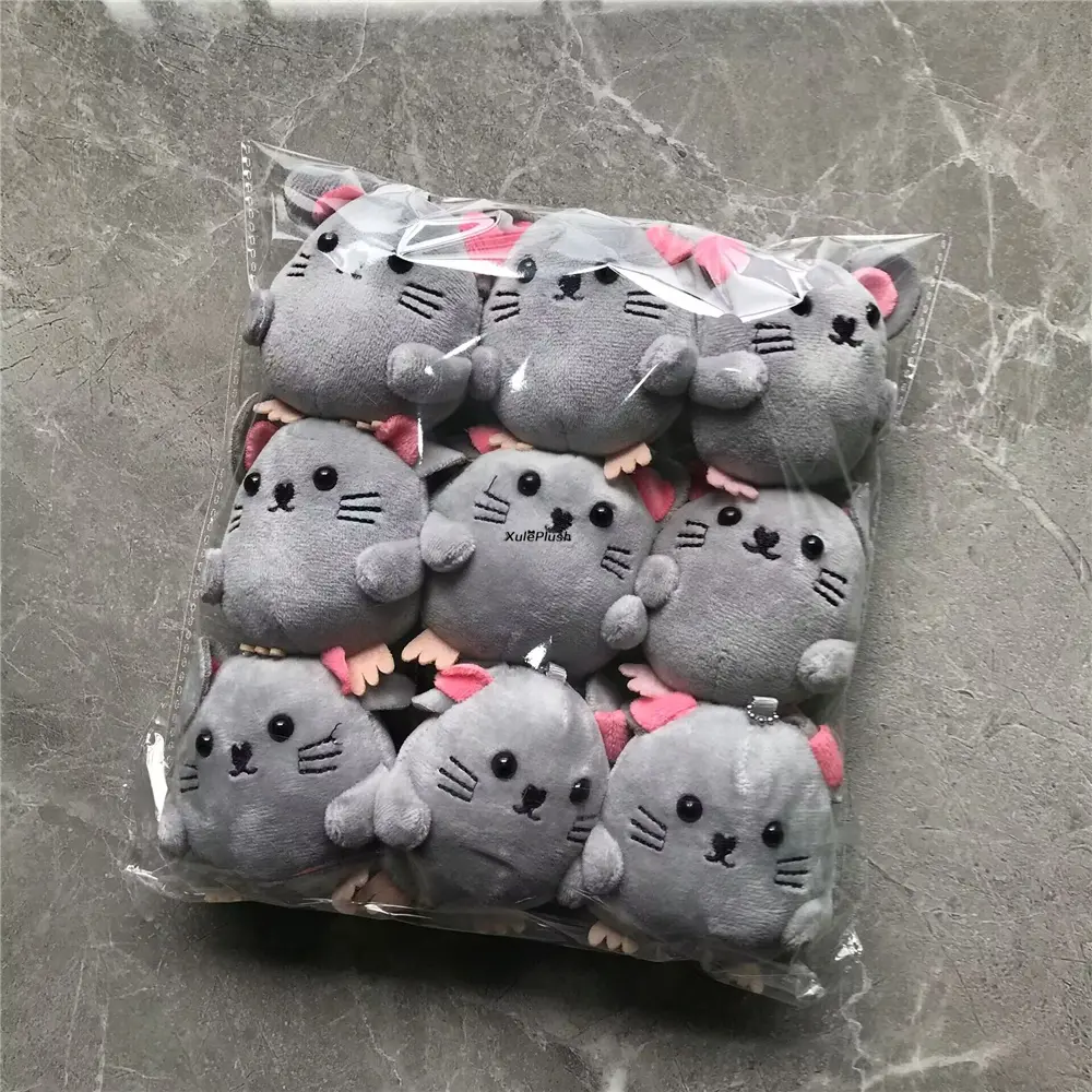 9PCS/LOT -  Small 9CM Mouse Plush Stuffed Toy , Key Ring Animal Plush Doll