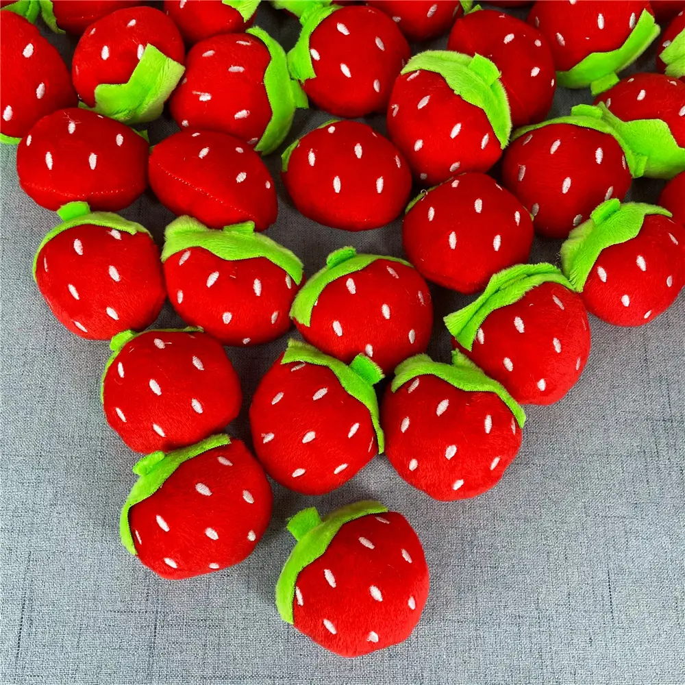 Plush Fruit Toy , 24PCS/LOT Small Strawberry Plush Accessories Toy