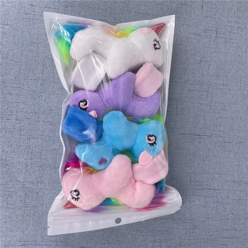 4PCS/LOT , Fluffy Cute 9CM Horse Plush Stuffed Toy , Gift Plush Wrist Bracelet Slap Belt Toy