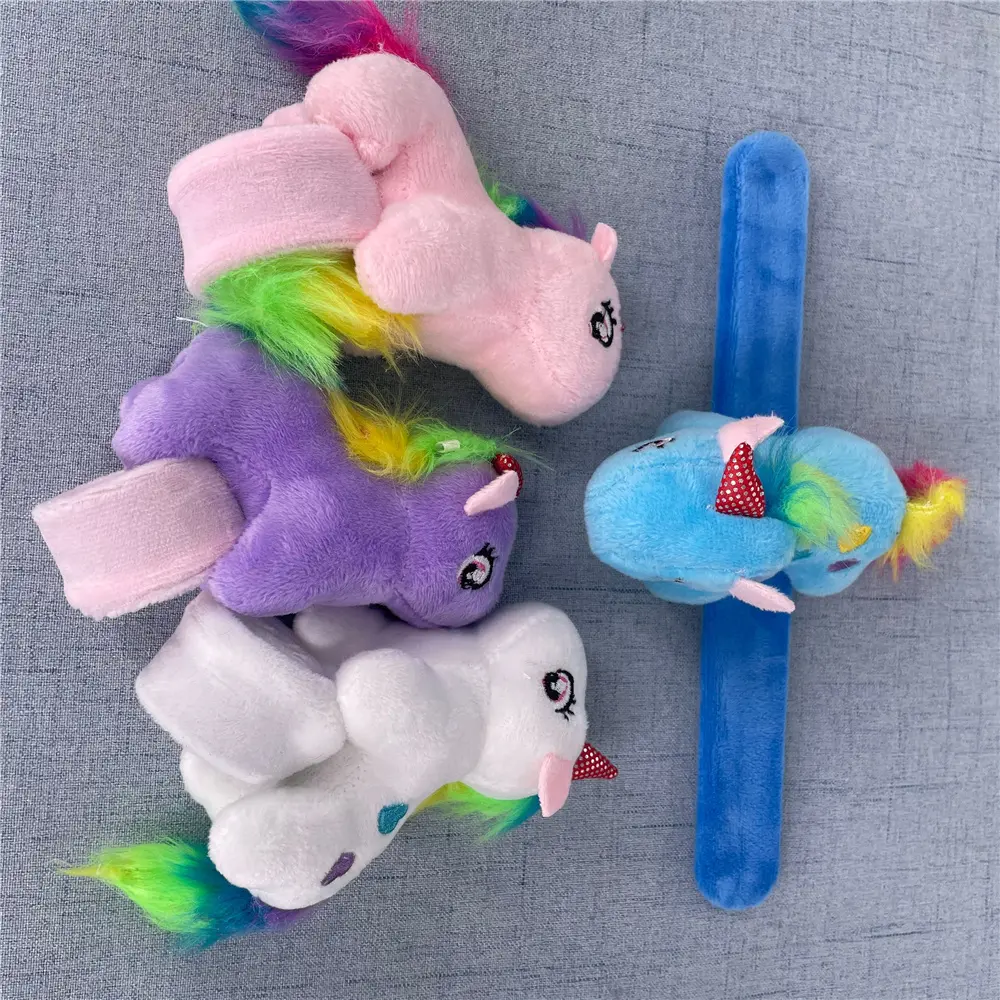4PCS/LOT , Fluffy Cute 9CM Horse Plush Stuffed Toy , Gift Plush Wrist Bracelet Slap Belt Toy