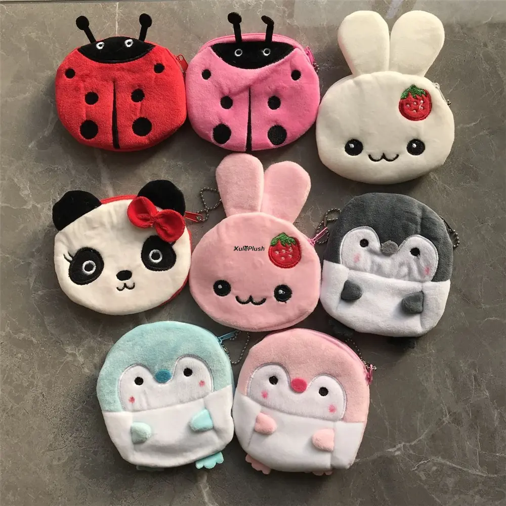 Multi-Designs , 10-12CM Plush Animal Coin Bag , Rabbit , Panda Etc. New Animal Coin Purse