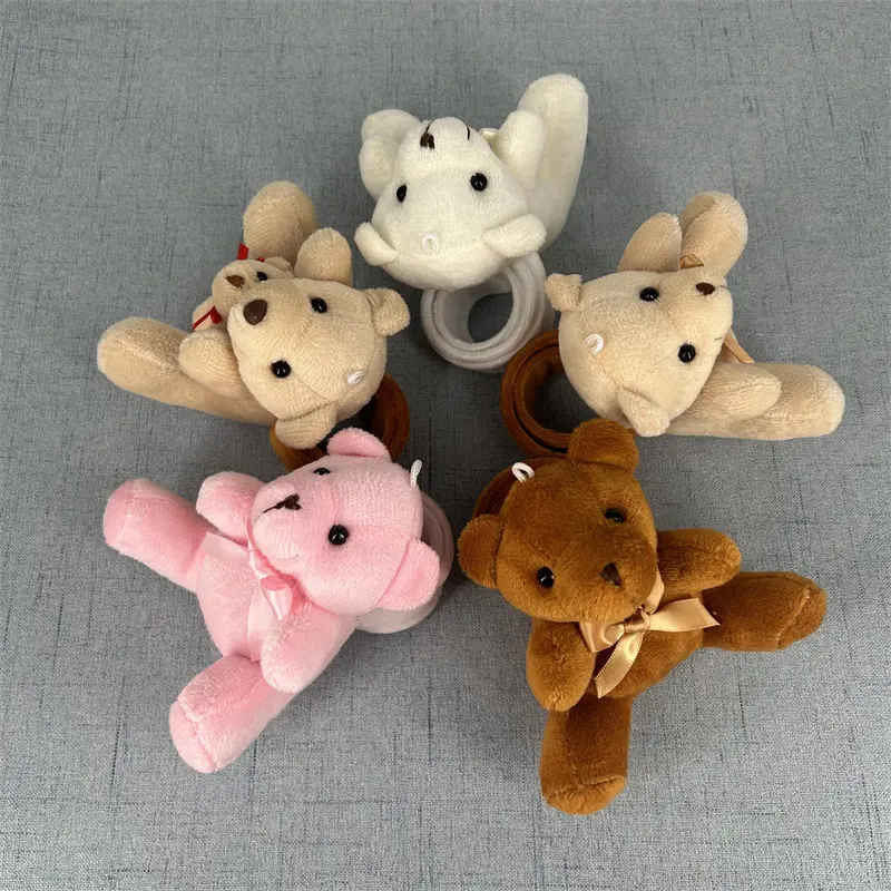 4Colors Bear Stuffed Plush Toy , 10CM Plush Bracelet Bear Toy Doll , Wrist Slap Belt TOY