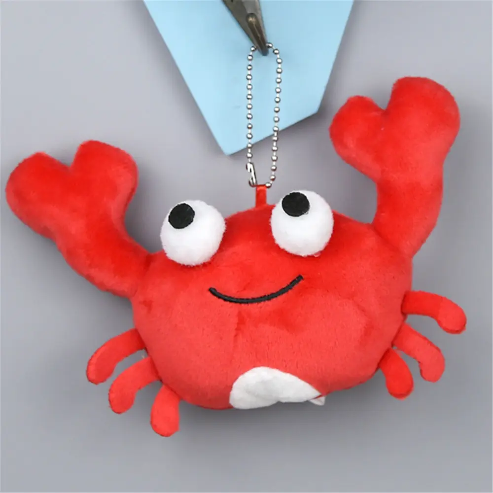 Cute 13CM Crab Plush Toy , Lobster Stuffed Key Chan Plush Toy Cute Soft Stuffed Dolls For Christmas Gift