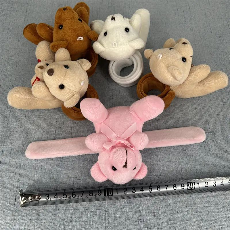 4Colors Bear Stuffed Plush Toy , 10CM Plush Bracelet Bear Toy Doll , Wrist Slap Belt TOY