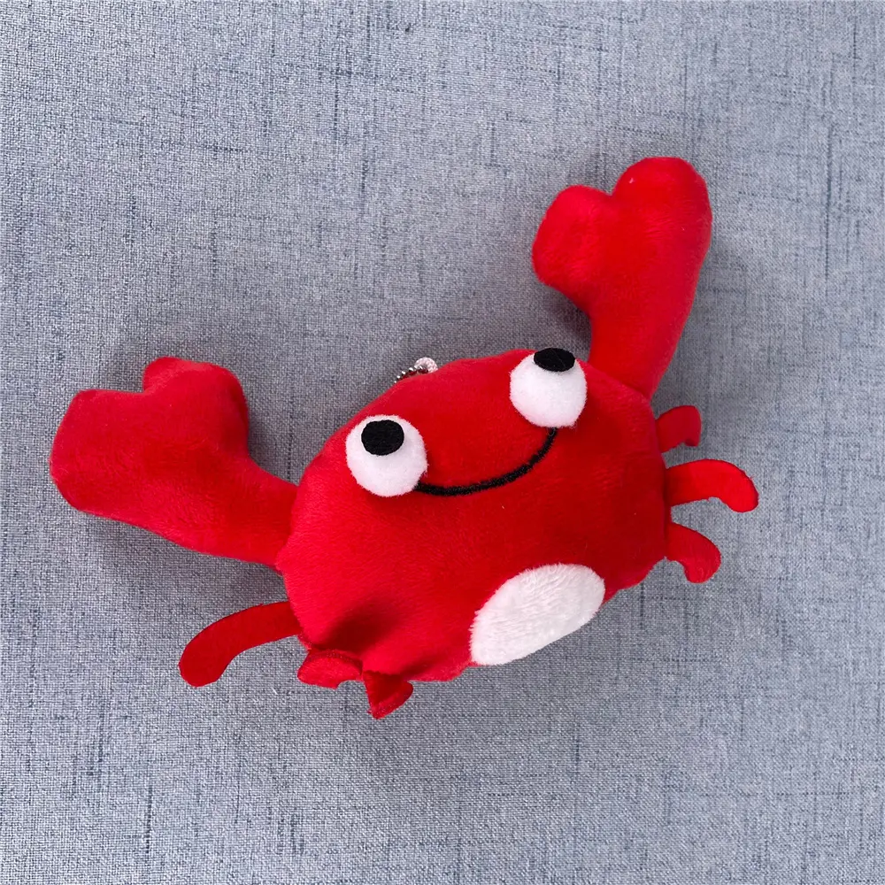 Cute 13CM Crab Plush Toy , Lobster Stuffed Key Chan Plush Toy Cute Soft Stuffed Dolls For Christmas Gift